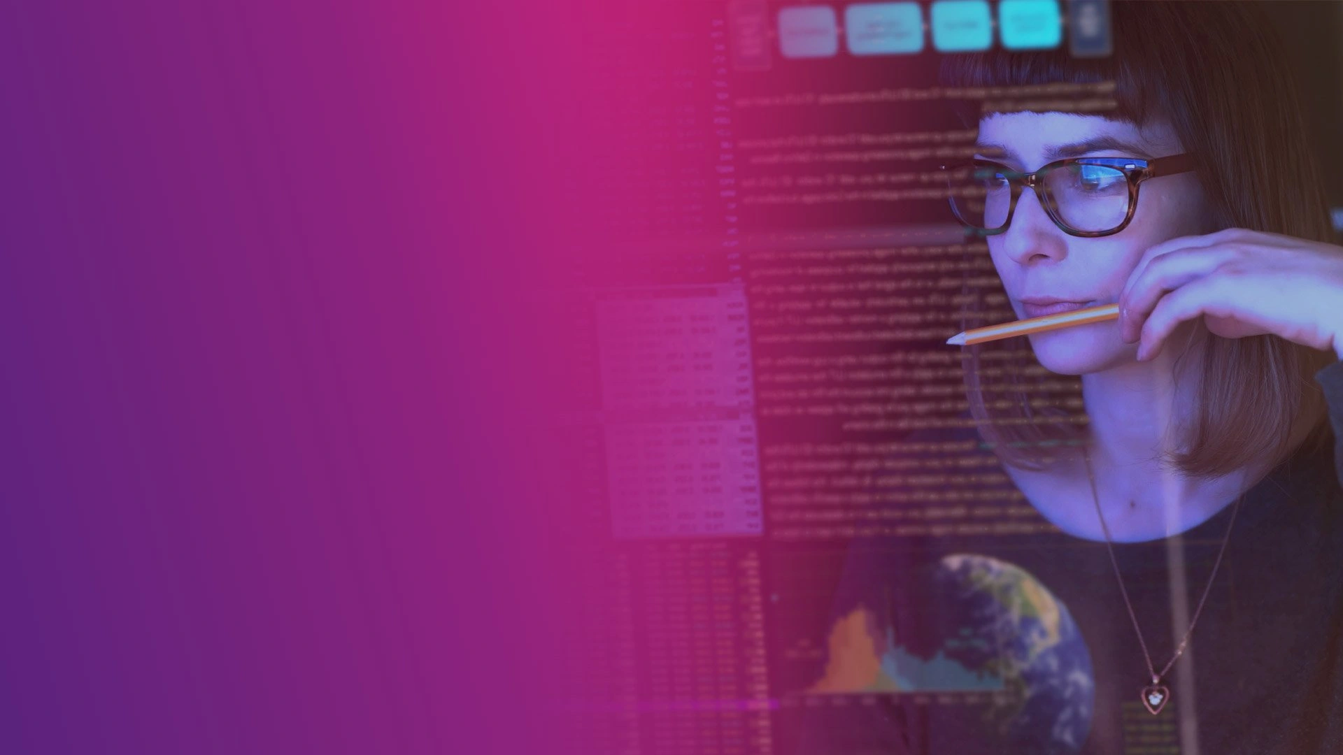 a lady hacker working